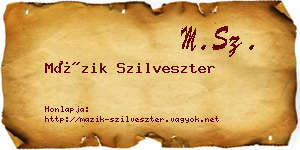Mázik Szilveszter névjegykártya