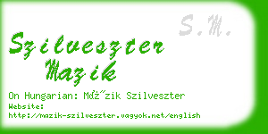 szilveszter mazik business card